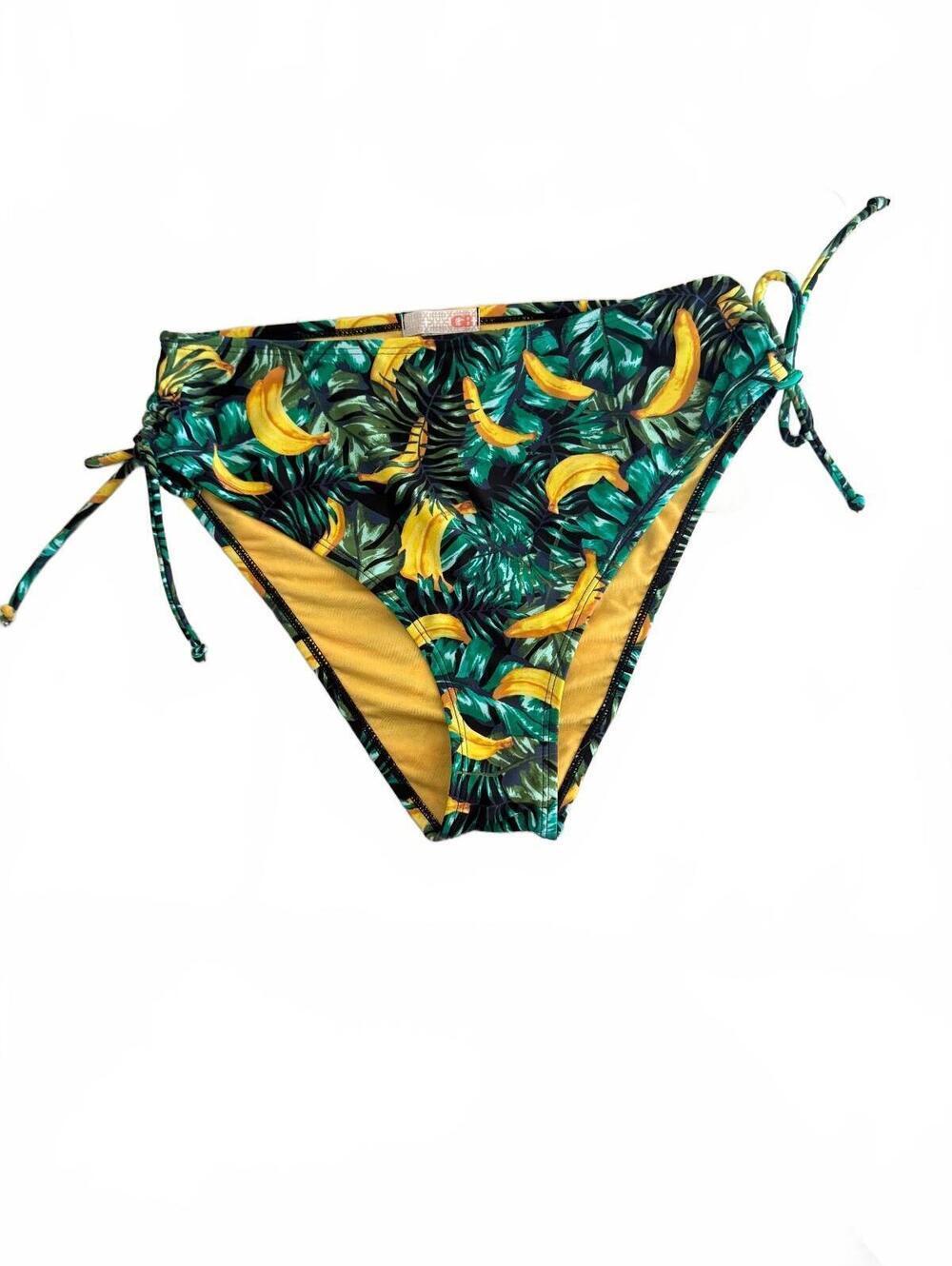 GB Women's Tropical Banana Leaf Print Bikini Bottoms Size Large